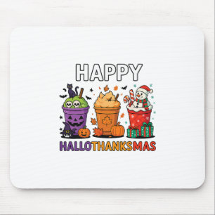 Tapis De Souris Hallothanksmas Drôle de Halloween Thanksgiving Chr