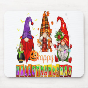 Tapis De Souris Hallothanksmas Gnomes Lover Halloween Merci