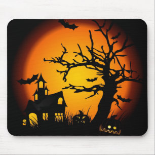 Tapis De Souris Halloween a hanté la maison