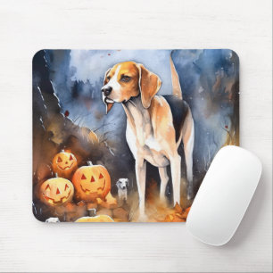 Tapis De Souris Halloween Anglais Foxhound Avec Citrouille