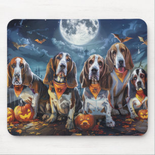 Tapis De Souris Halloween Basset Hound Éffrayant