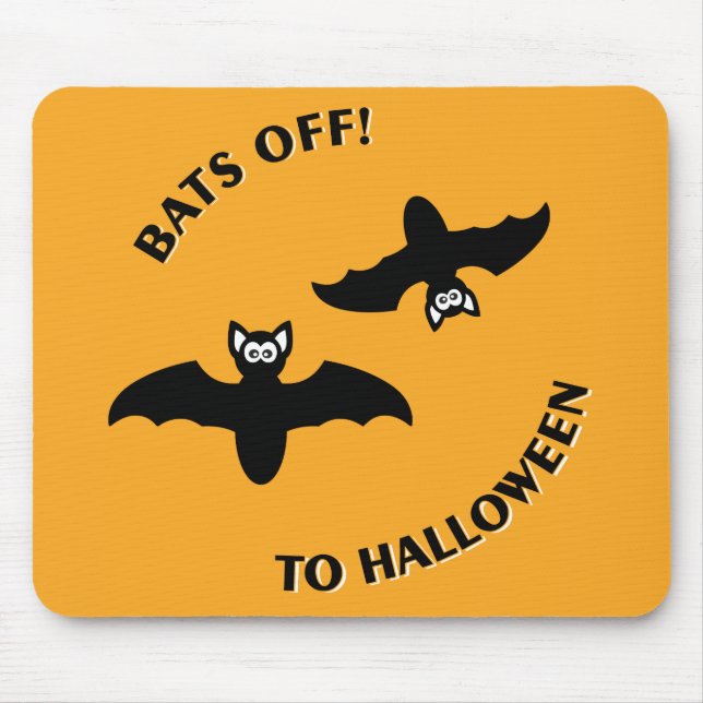 Tapis De Souris Halloween Bats Orange (Devant)