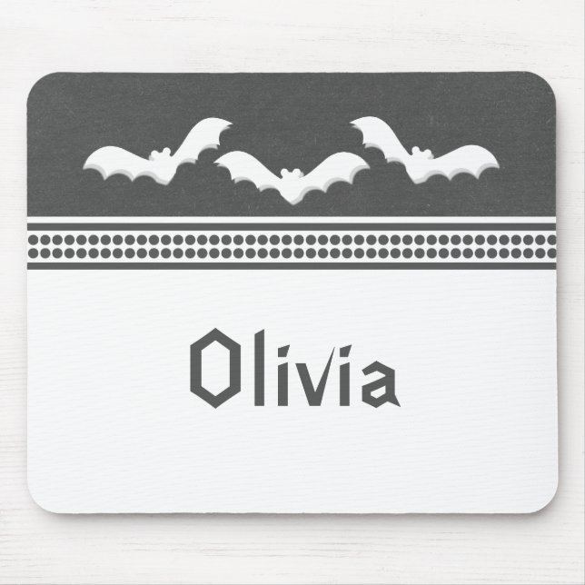 Tapis De Souris Halloween Batty Mousepad, gris foncé (Devant)