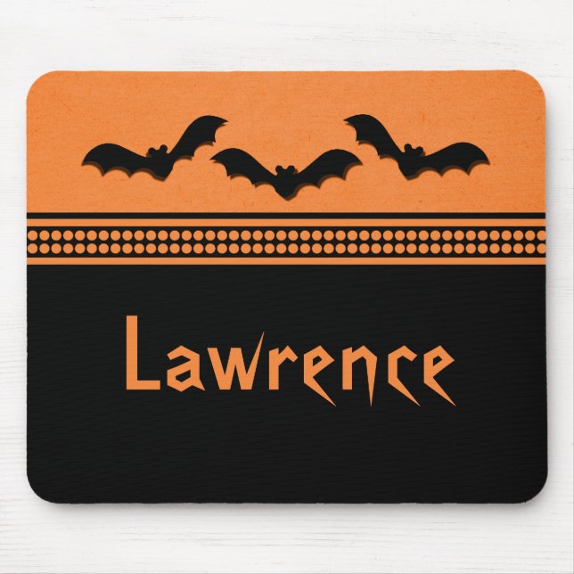 Tapis De Souris Halloween Batty Mousepad, Orange (Devant)