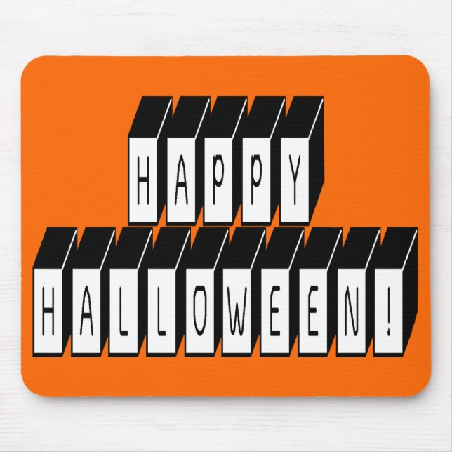 Tapis De Souris Halloween Block Text (Devant)