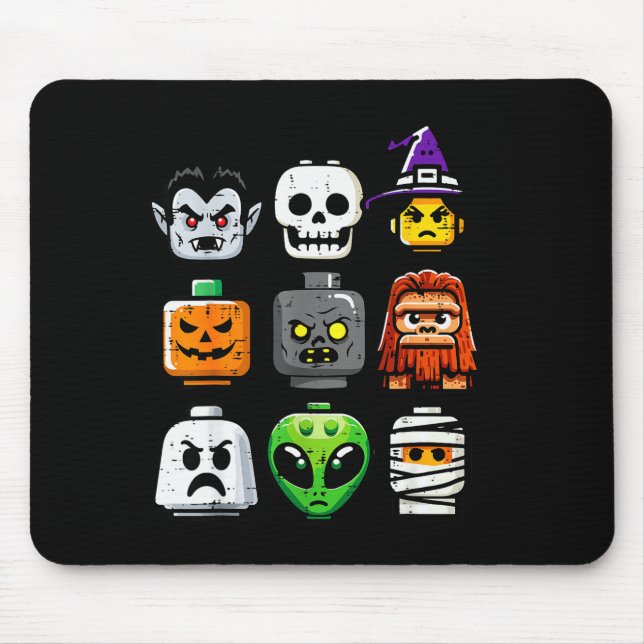 Tapis De Souris Halloween Brick Pumpkin Ghost Heads Costume Boys K (Devant)