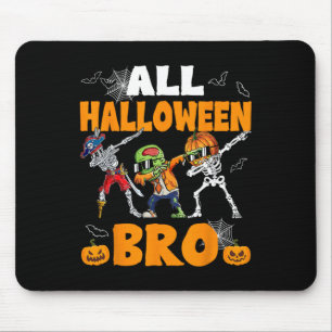Tapis De Souris Halloween Bro Dabbing Skeleton Jack-o'-lantern Boy