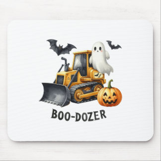 Tapis De Souris Halloween Bulldozer Construction Camions Ghost Hal