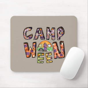 Tapis De Souris Halloween Camping Jeu de mots