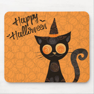 Tapis De Souris Halloween/chat/citrouille/automne