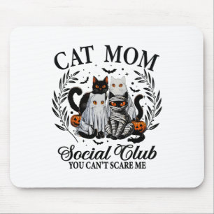 Tapis De Souris Halloween Chat Noir Social Club Chat Éffrayant got