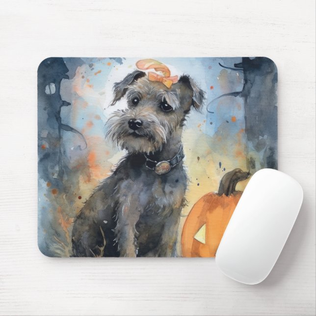 Tapis De Souris Halloween Chesapeake Bay Terrier Avec Citrouilles (Avec souris)