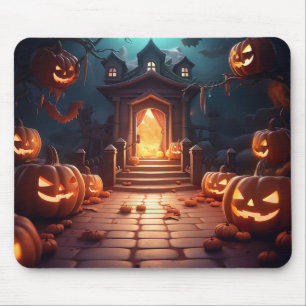 Tapis De Souris Halloween Citrouille brillant