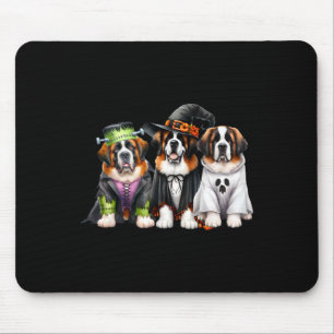 Tapis De Souris Halloween Costume Fantôme sorcière Chien Saint Ber