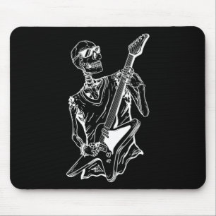 Tapis De Souris Halloween Costume Lazy Skeleton Guitare Musicien