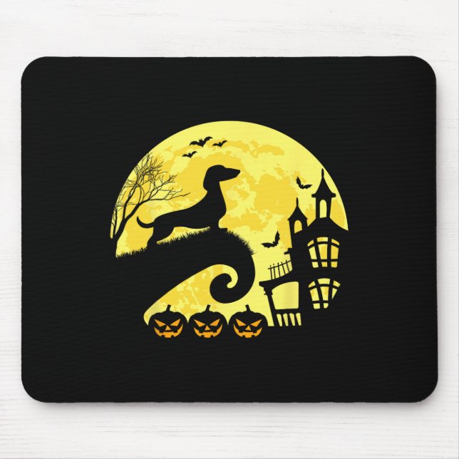 Tapis De Souris Halloween Dachshund Weenie Wiener Moonshine Sausag (Devant)