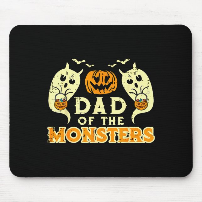 Tapis De Souris Halloween Dad Of Monsters Funny Family Costume Pap (Devant)