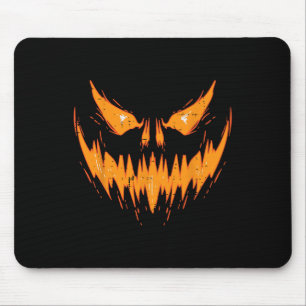Tapis De Souris Halloween Éffrayant Jack-o'-lantern Face Citrouill