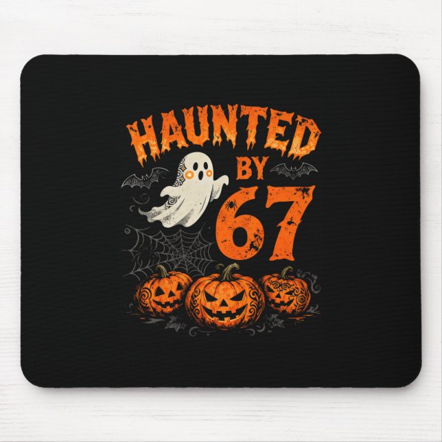 Tapis De Souris Halloween effrayant six sept numéro Gen Alpha argo (Devant)