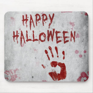 Tapis De Souris Halloween Empreinte de Main Sanglante