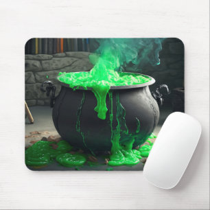 Tapis De Souris Halloween en cauldron de sorcière bouillonnante