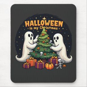 Tapis De Souris Halloween est mon Noël drôle Fantôme Noël Père Noë