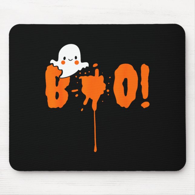 Tapis De Souris Halloween Funny Cute Ghost Boo! Design Gift  (Devant)