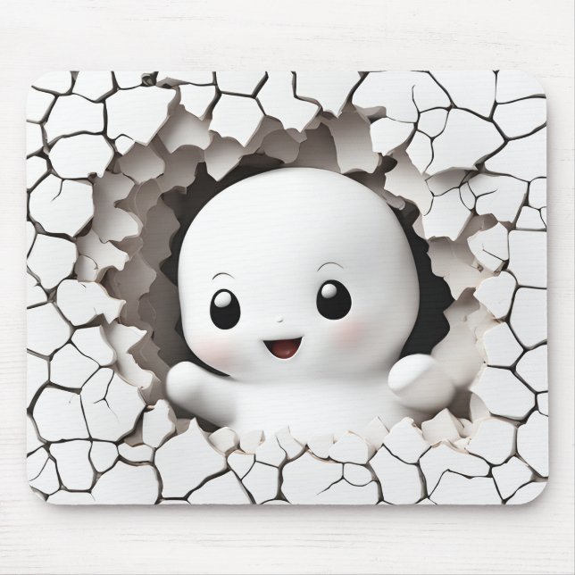 Tapis De Souris Halloween Funny Peeking Ghost Mousepad (Devant)