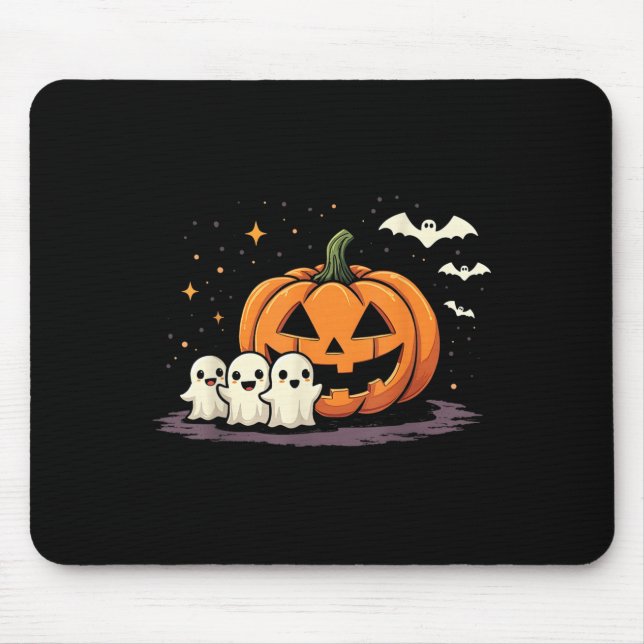 Tapis De Souris Halloween Gamer Pumpkin Eating Ghost Costume Men B (Devant)