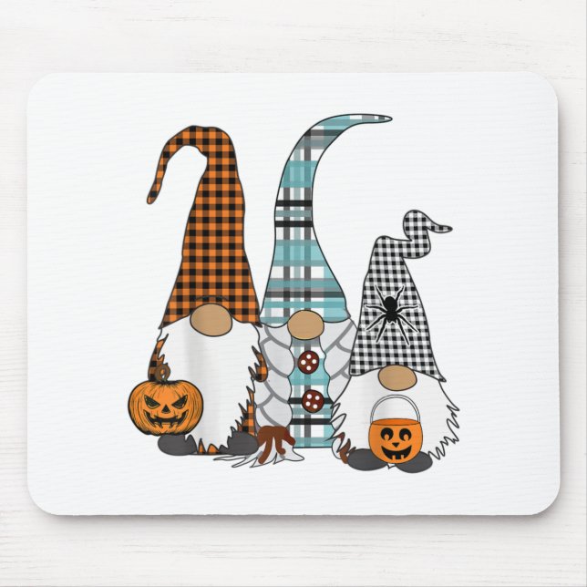 Tapis De Souris Halloween Gnome Swedish Trick Ou Treat 3 Nordic Gn (Devant)