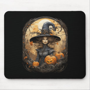 Tapis De Souris Halloween gothique Wiccan en cuisine vintage