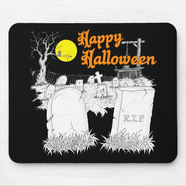 Tapis De Souris halloween graveyard (Devant)