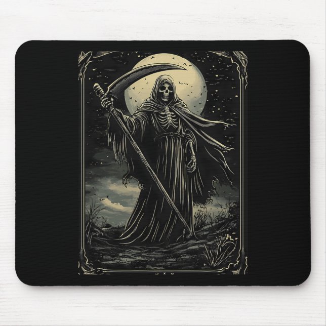 Tapis De Souris Halloween Grim Reaper Gothique Goth (Devant)
