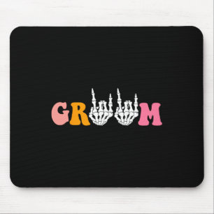 Tapis De Souris Halloween Groom Bride Squelette Mariage main Bache