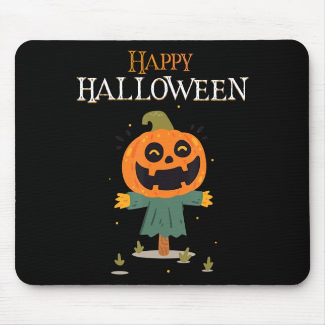 Tapis De Souris Halloween heureux citrouille (Devant)