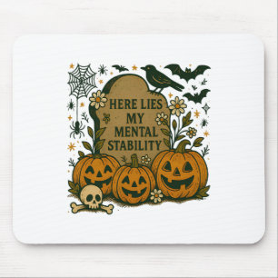 Tapis De Souris Halloween Horror Saison Éffrayante Ici Met Mon Men