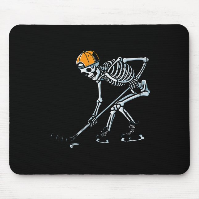 Tapis De Souris Halloween Ice Hockey Skeleton Costume Boys Kids Yo (Devant)