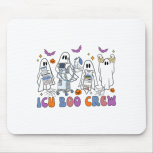 Tapis De Souris Halloween Icu Infirmière Retro Icu Boo Crew Boo Gh