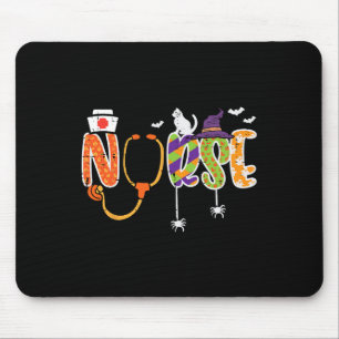 Tapis De Souris Halloween Infirmière Stethoscope mignonette Scrub