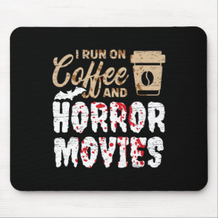 Tapis De Souris Halloween Je Cours Sur Café Et Films D'Horreur Tri