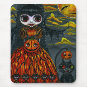 Tapis De Souris Halloween Kitty Chat Fée Mousepad