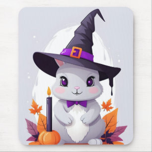 Tapis De Souris Halloween lapin mignon adorable drôle animal magiq