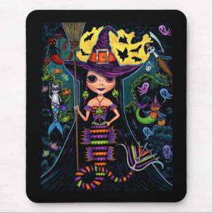 Tapis De Souris Halloween Mercats Mercats Mercats Fantômes Citroui