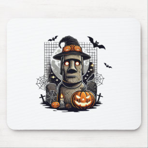 Tapis De Souris Halloween Moai Statue Culture ancienne
