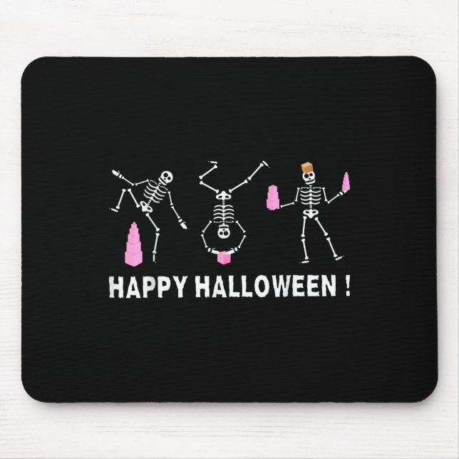 Tapis De Souris Halloween Montessori Teacher Skeleton Dancing Educ (Devant)