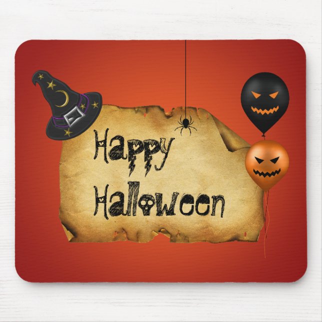 Tapis De Souris Halloween Old Parchment Greeting (Devant)