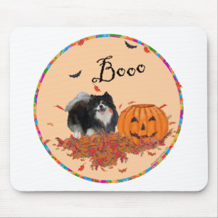 Tapis De Souris Halloween Poméranie Noire