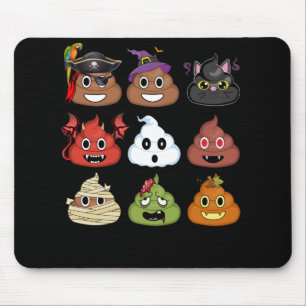 Tapis De Souris Halloween Poop Emojis Face Citrouille Pirate maman