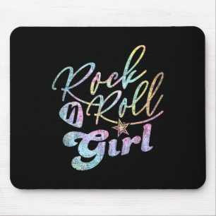Tapis De Souris Halloween Rock N Roll Girl Retro Costume Tie Dye