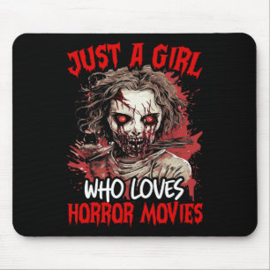Tapis De Souris Halloween Scary Ghost Just A Girl Qui Aime L'Horre